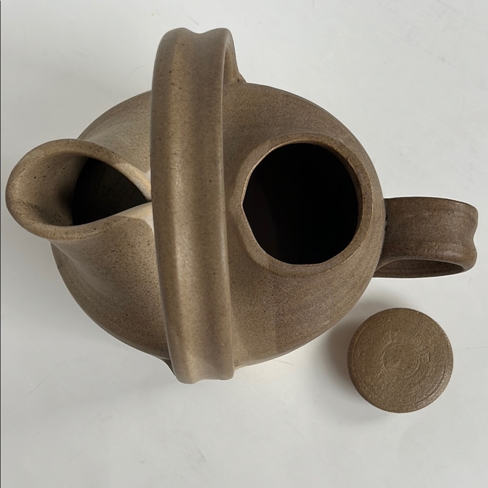 Brown Studio Pottery Ceramic Teapot Creamer Pitcher Made by Rose Minimalist - Picture 6 of 13